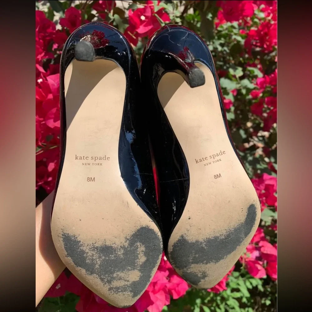 Kate Spade Black Patent Leather Heels size 8 - Picture 5 of 14